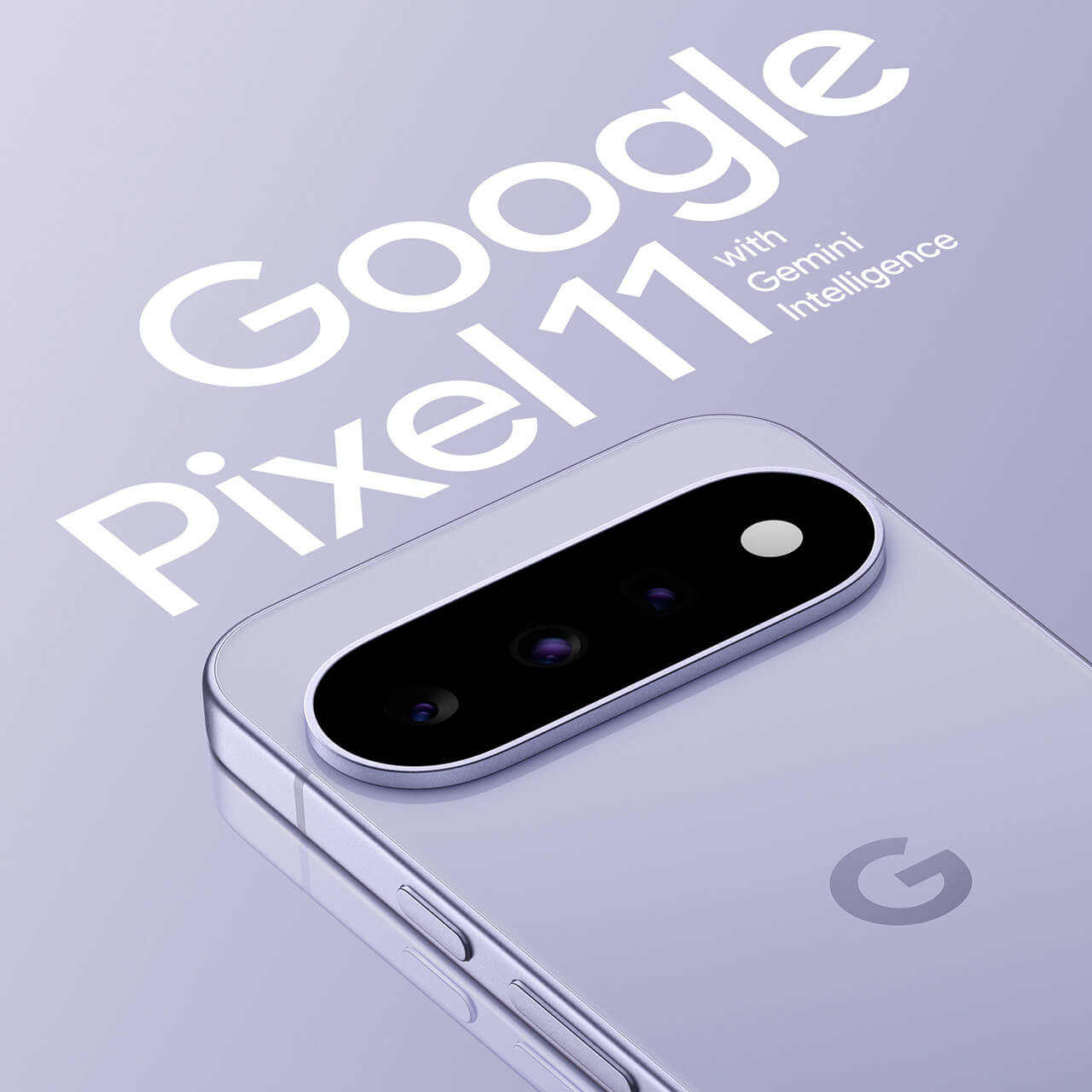 Close-up shot of the Google Pixel 11 in Frost.