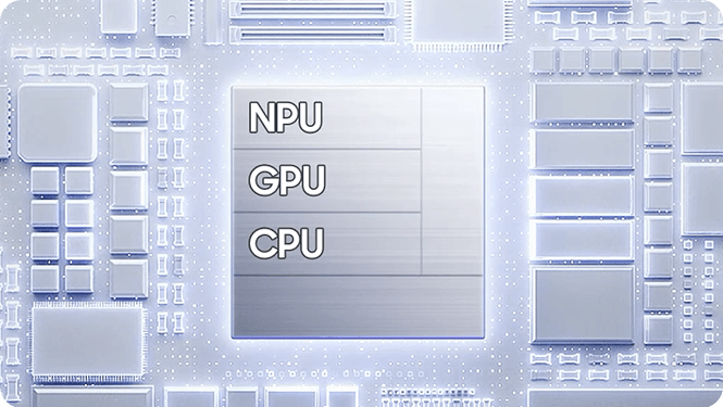 Galaxy S26 FE's customised chip is seen with NPU, GPU, and CPU.